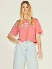 Акція на Футболка бавовняна оверсайз коротка жіноча JJXX XAZ424196VOFW XS Коралова від Rozetka
