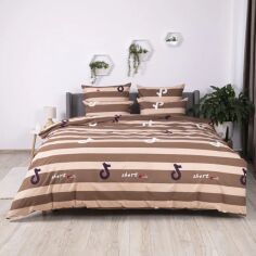 Акція на Комплект постільної білизни ТЕП Євро 70x70 Line Brown Soft dreams (2-03859_26454) від Rozetka