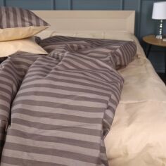 Акція на Простирадло MirSon Ranforce Elite 17-0767 Elegant Stripes 220x240 см від Rozetka
