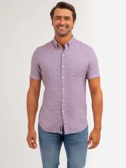 Акція на Сорочка бавовняна літня чоловіча U.S. Polo Assn 11A986-Z700A(Maroon Banner) M Бордова від Rozetka