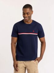 Акція на Футболка бавовняна довга чоловіча U.S. Polo Assn 11C678-0400A(Classic Navy) 2XL Темно-синя від Rozetka