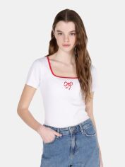 Акція на Футболка бавовняна жіноча Colin's CL1073184WHT XS White від Rozetka