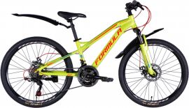 Акція на Велосипед Formula AL 24" BLACKWOOD 1.0 AM DD FR 12,5" зелено - червоний з крилом Pl 2025 (OPS-FR-24-424) від Rozetka