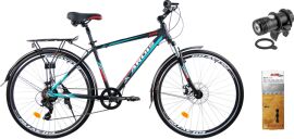 Акція на Набір Велосипед Ardis 28 MTB 28 AL Elite Gent Чорний + Ліхтар передній Jing Yi JY-7012F-С USB + Ланцюг велосипедний Maya C410 1/2x1/8x112L (0276-Ч+29404_jny+00817) від Rozetka
