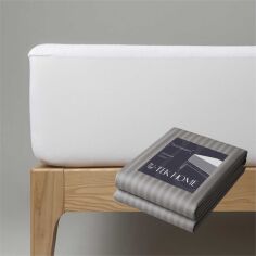 Акція на Набір U-tek Наматрацник Delight Водонепроникний з резинкою по периметру 180x200 см + Простирадло натяжне Сатин Boston Iron Grey Stripe 180х200 см (DF180200 + PNSSA182) від Rozetka