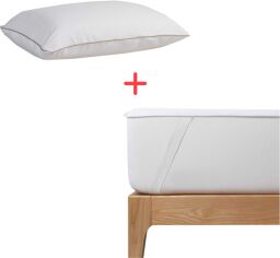 Акція на Набір U-tek Наматрацник Delight Водонепроникний з резинками по кутах 180x200 см + Подушка Teak Fabien Mourice синтепух 40x60 см (DE180200+PTFM4060) від Rozetka