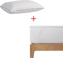 Акція на Набір U-tek Наматрацник Delight Водонепроникний з резинками по кутах 160x200 см + Подушка Batiste Jean-Paul синтепух 50x70 см (DE160200+PBJP5070) від Rozetka