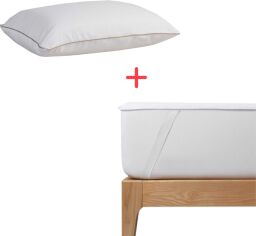 Акція на Набір U-tek Наматрацник Delight Водонепроникний з резинками по кутах 180x200 см + Подушка Batiste Jean-Paul синтепух 50x70 см (DE180200+PBJP5070) від Rozetka