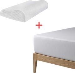 Акція на Набір U-tek Наматрацник Cotton Premium Health Care Водонепроникний з резинкою по периметру 180х200 см + Подушка Memory Wawe 49х32 см (COTPRF180200+pWaweM) від Rozetka
