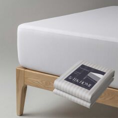 Акція на Набір U-tek Наматрацник Cotton Premium Health Care Водонепроникний з резинкою по периметру 80х200 см + Простирадло натяжне Сатин Boston Soft Grey Stripe 80х200 см (COTPRF80200 + BSSG82) від Rozetka