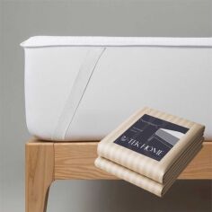 Акція на Набір U-tek Наматрацник Delight Водонепроникний з резинкою по кутах 80x200 см + Простирадло натяжне Сатин Boston Ivory Beige Stripe 80х200 см (DE80200 + BEISF82) від Rozetka