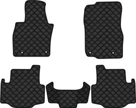 Акція на Килимки з екошкіри EVAtech ECO в салон авто для CX-90 7 seats (without console) Mazda 2023 1 покоління SUV USA Екошкіра чорна з чорною ниткою чорний кант від Rozetka