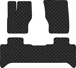 Акція на Килимки з екошкіри EVAtech ECO в салон авто для Range Rover (L405) Land Rover 2012-2021 4 покоління SUV EU Екошкіра чорна з чорною ниткою чорний кант від Rozetka