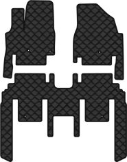 Акція на Килимки з екошкіри EVAtech ECO в салон авто для Sedona (YP) 6 seats (2+2+2) Kia 2014-2020 3 покоління Minivan USA Екошкіра чорна з чорною ниткою чорний кант від Rozetka