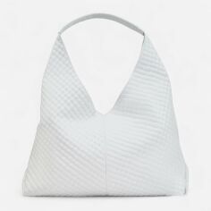 Акція на Сумка хобо жіноча з натуральної шкіри велика Regina Notte Shopper 3949 Біла від Rozetka