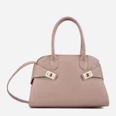 Акція на Сумка крос-боді жіноча з натуральної шкіри середня Regina Notte Tote 4009 Пудрова від Rozetka