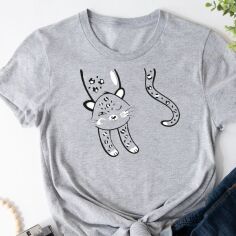 Акція на Футболка бавовняна жіноча Easy Муркотик EY00053 M Сіра від Rozetka