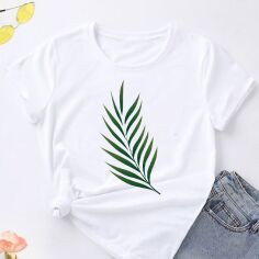 Акція на Футболка бавовняна жіноча Easy Twig EY00044 M Біла від Rozetka