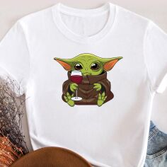 Акція на Футболка бавовняна жіноча Easy Yoda wine EY00048 M Біла від Rozetka