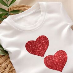 Акція на Футболка бавовняна жіноча Easy RED LOVE EY00038 2XL Біла від Rozetka