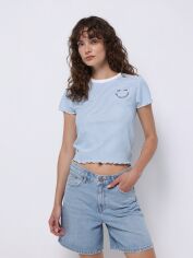Акція на Футболка коротка жіноча Colin's CL1074572BLE XS Blue від Rozetka