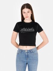 Акція на Футболка бавовняна коротка жіноча Colin's CL1073151BLK XS Black від Rozetka
