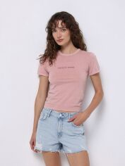 Акція на Футболка бавовняна коротка жіноча Colin's CL1074569DUP S Dusty Pink від Rozetka