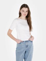 Акція на Футболка бавовняна жіноча Colin's CL1073542OFW XS Off White від Rozetka