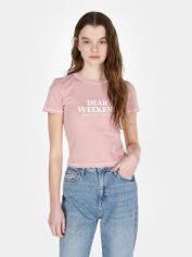 Акція на Футболка бавовняна коротка жіноча Colin's CL1073149PRS XS Rose Pink від Rozetka
