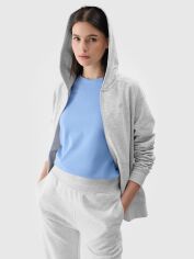 Акція на Толстовка на блискавці з капюшоном жіноча 4F 4FWMM00TSWSF1763-27M XL Сіра від Rozetka