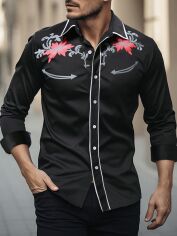 Акція на Сорочка чоловіча SHEIN GD-00155224 L Чорна від Rozetka
