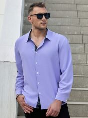 Акція на Сорочка чоловіча SHEIN GD-00157893 3XL Фіолетова від Rozetka