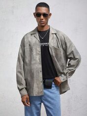 Акція на Сорочка чоловіча SHEIN GD-00129708 L Сіра від Rozetka