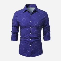 Акція на Сорочка чоловіча SHEIN GD-00129715 S Темно-синя від Rozetka