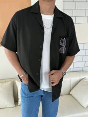 Акція на Футболка довга чоловіча SHEIN GD-00148622 S Чорна від Rozetka