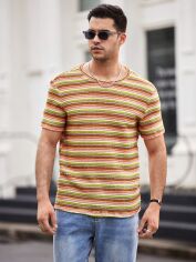 Акція на Футболка довга чоловіча SHEIN GD-00142408 L Комбінована від Rozetka