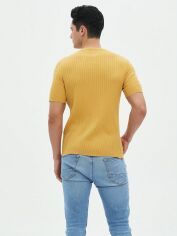 Акція на Футболка довга чоловіча SHEIN GD-00148659 S Жовта від Rozetka