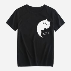 Акція на Футболка бавовняна довга чоловіча Easy KotoMoon-2 EY00120 2XL Чорна від Rozetka