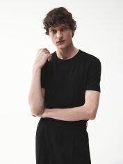 Акція на Футболка бавовняна довга чоловіча H&M 578630003c26 M Чорна від Rozetka