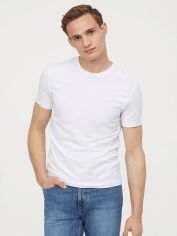 Акція на Футболка бавовняна довга чоловіча H&M 624684001c26 L Біла від Rozetka
