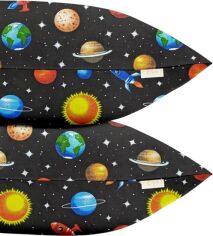 Акція на Набір наволочок Cosas Space Ранфорс 50x70 см x 2 шт (SetPillow_SpaceBlack_50х70) від Rozetka