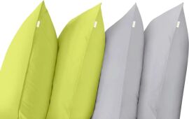 Акція на Набір наволочок Cosas Lime & Grey set Ранфорс 50x70 см x 4 шт (Set4Pillow_70Lime_52Grey_50х70) від Rozetka
