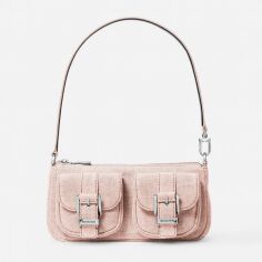 Акція на Сумка багет жіноча маленька Michael Kors 345190669 Рожева від Rozetka
