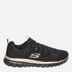 Акція на Жіночі кросівки Skechers 12615-BKRG 42 Чорні від Rozetka