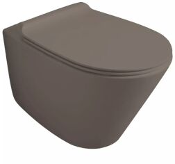 Акція на Унітаз підвісний SIMAS Gambassi GA18/F85/GA004 Rimless мокка із сидінням Soft Close дюропласт від Rozetka