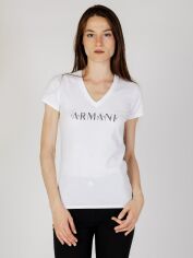 Акція на Футболка бавовняна довга жіноча Armani Exchange 485786150 XS Біла від Rozetka