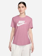 Акція на Футболка бавовняна жіноча Nike W Nsw Club Ss Tee Icn Ftra DX7906-623 S Рожева з принтом від Rozetka