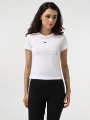Акція на Футболка жіноча Nike W Nsw Nk Chll Knt Md Crp FV5508-100 XS Біла від Rozetka
