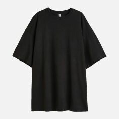 Акція на Футболка бавовняна оверсайз жіноча H&M 1138771001c26 L Чорна від Rozetka
