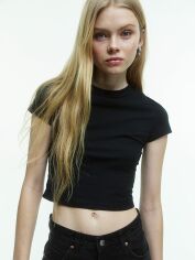 Акція на Футболка бавовняна коротка жіноча H&M 1141812019c26 L Чорна від Rozetka